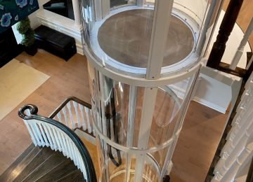 Vue Lift - Round Glass Looking from upper landing